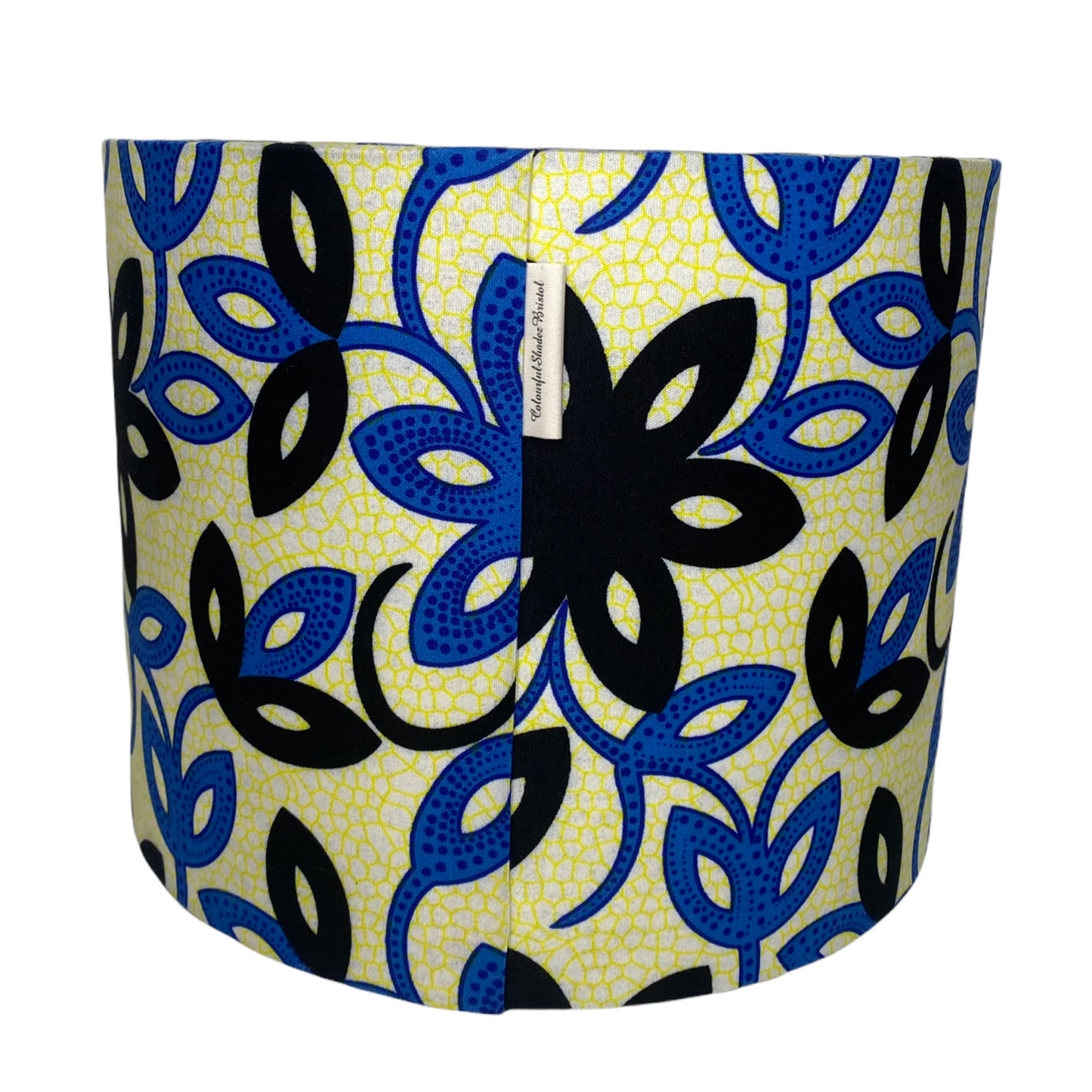 Lampshade 25cm Blue & Black Flower Print