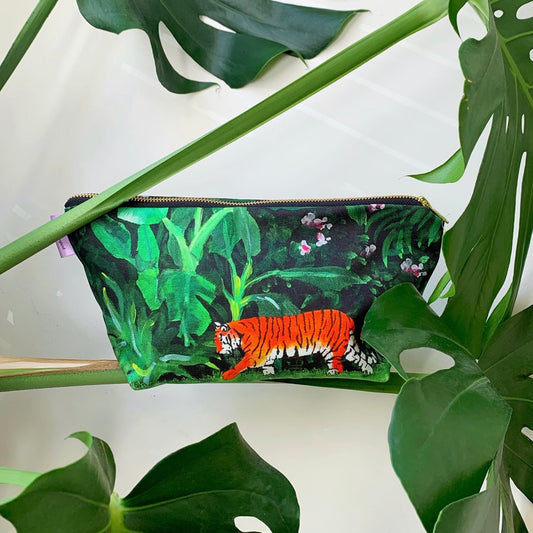 Tiger In The Jungle Makeup Bag