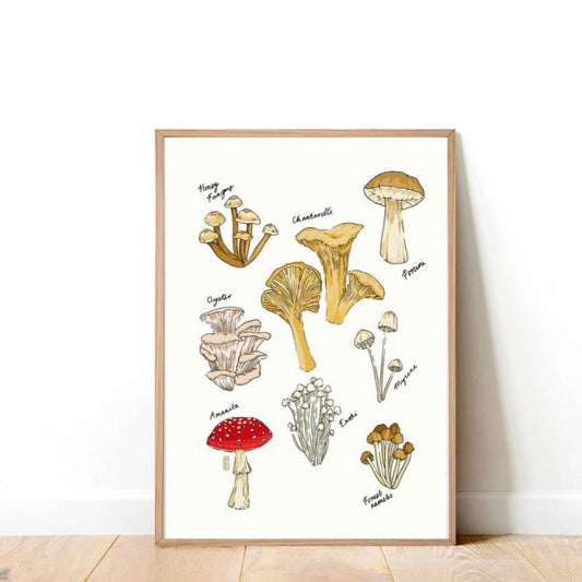 Mushroom Party A3 Print