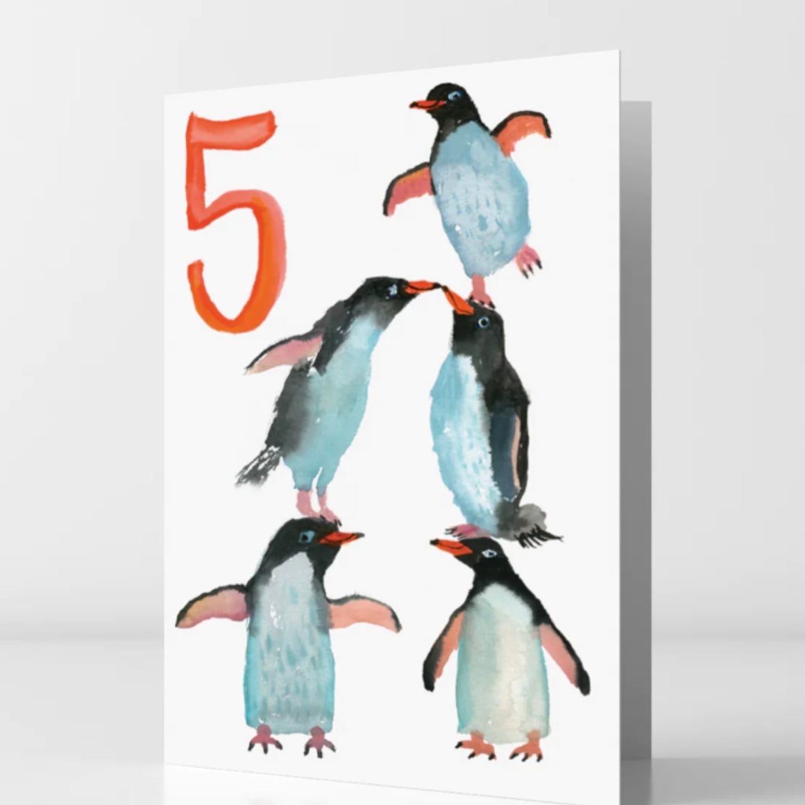 Penguin Age 5 Card