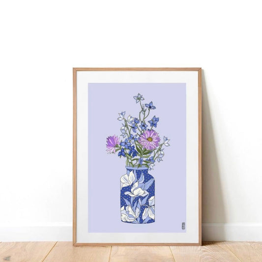 Delphinium Vase A4 Print