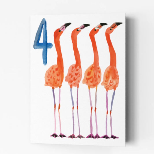 Flamingo Age 4 Card