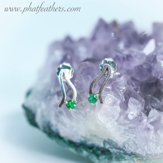 Droplet Emerald Earrings and Necklace Set
