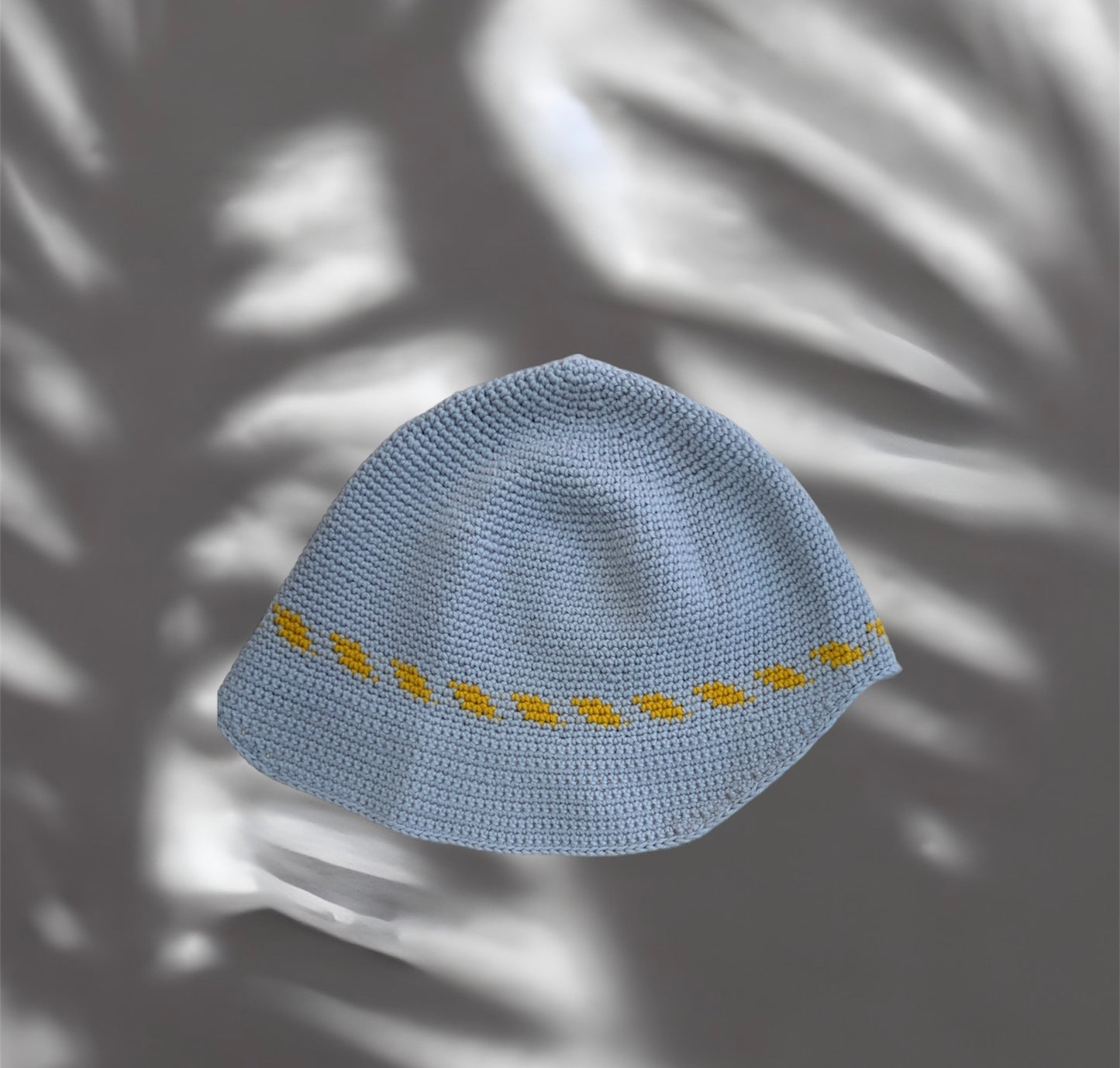 Lilac and Mustard Cotton Peak Hat