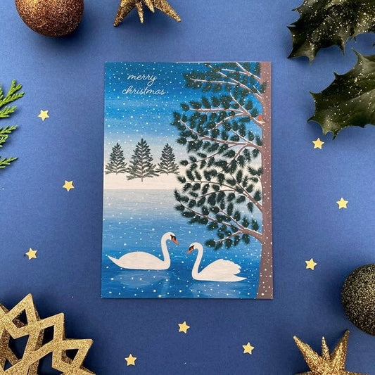 Merry Christmas, Winter Swan Card