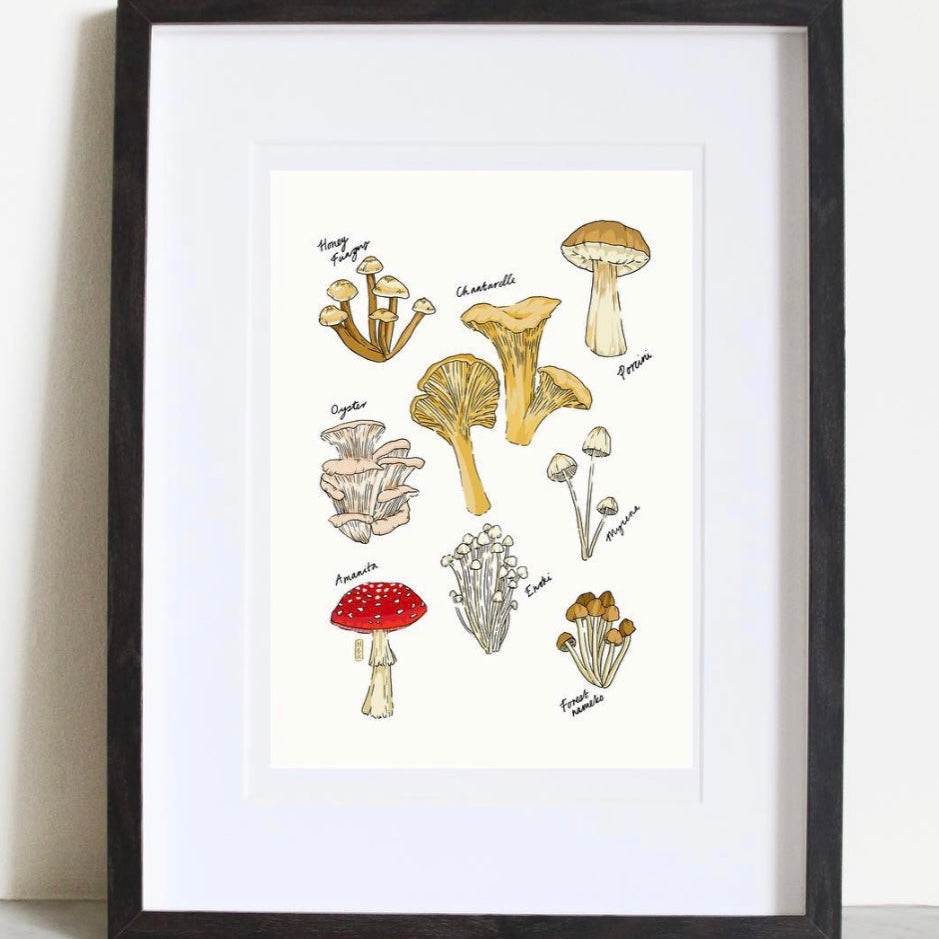 Mushroom Party A4 Print