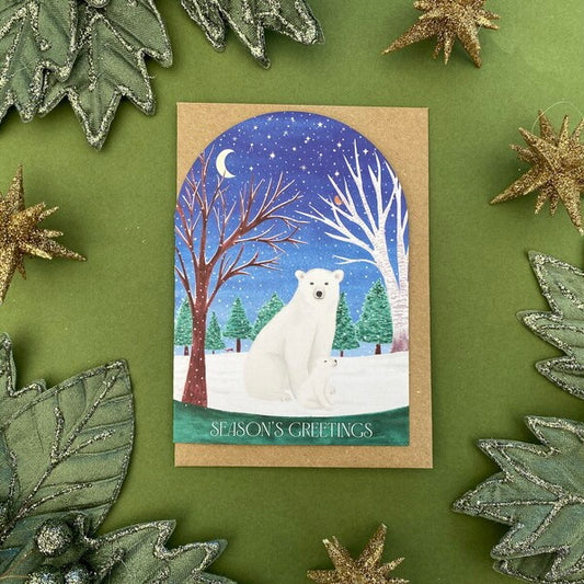 Seasons Greetings Polar Bear Card