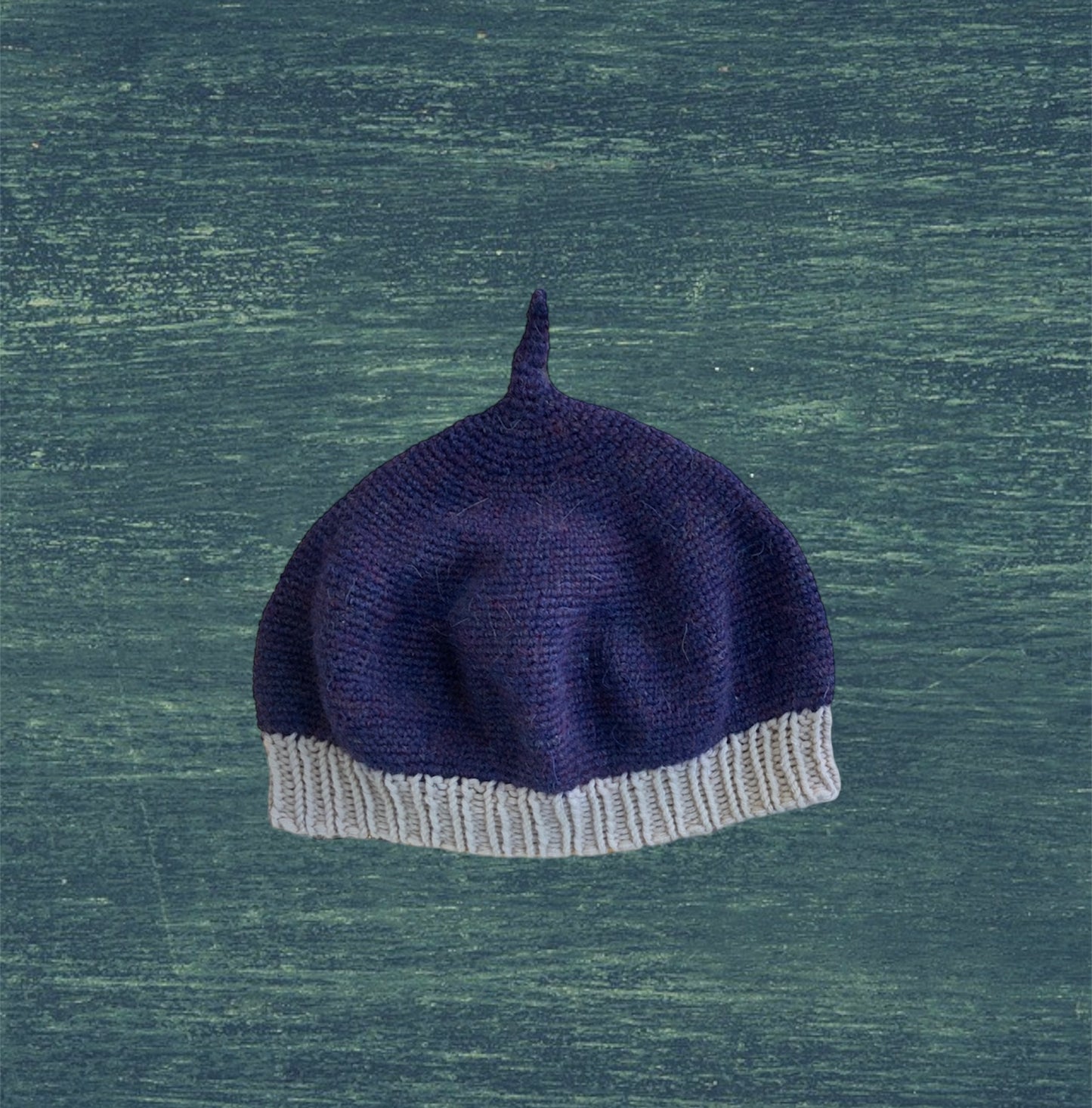 Purple and Beige Acorn Hat