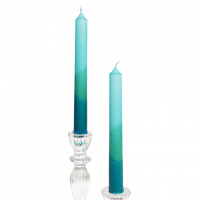 Blue Dip Dye Candles- Set of 4