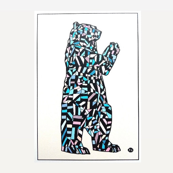 Ursa Bear Pink and Blue A5 Print