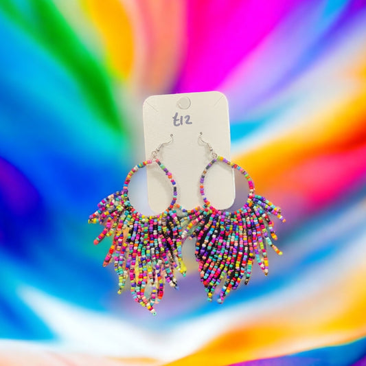 Multicoloured Beaded Earrings