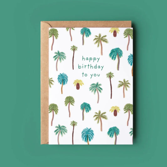Palm Tree Happy Birthday Card