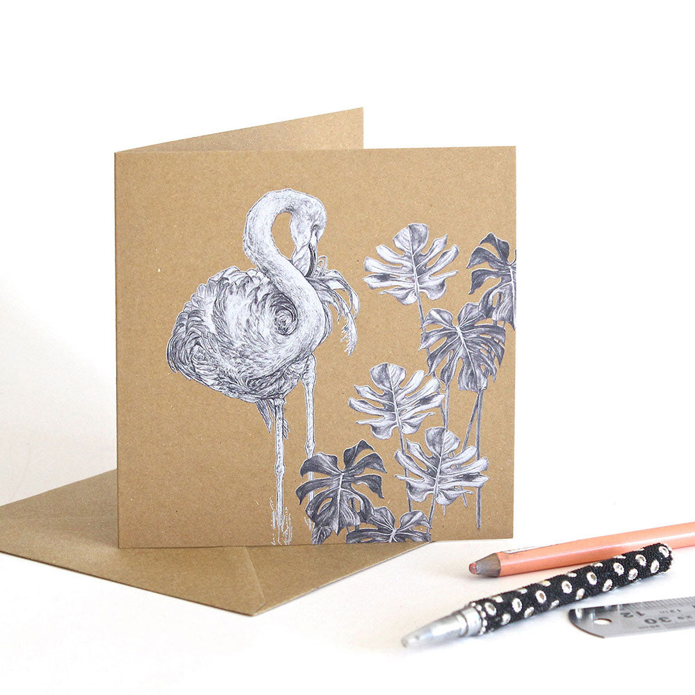 Caribbean Flamingo Greeting Card