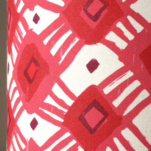 Lampshade Red & White hand printed