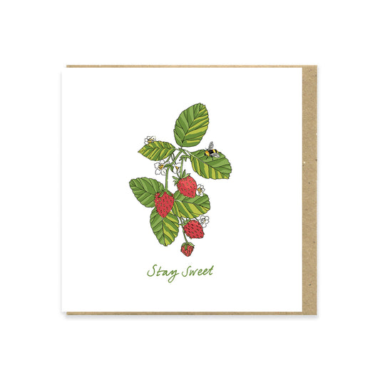 stay sweet card with strawberries 