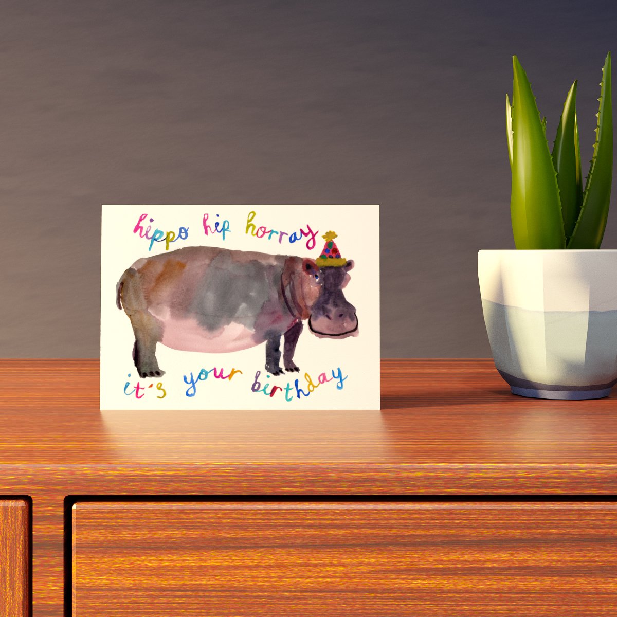 Hippo Hip Horray Card