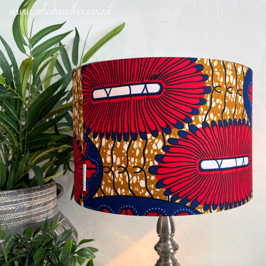 Red, Blue, Yellow Flower Lampshade 25cm
