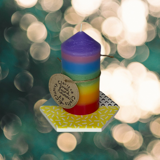 Rainbow Candle Small Round