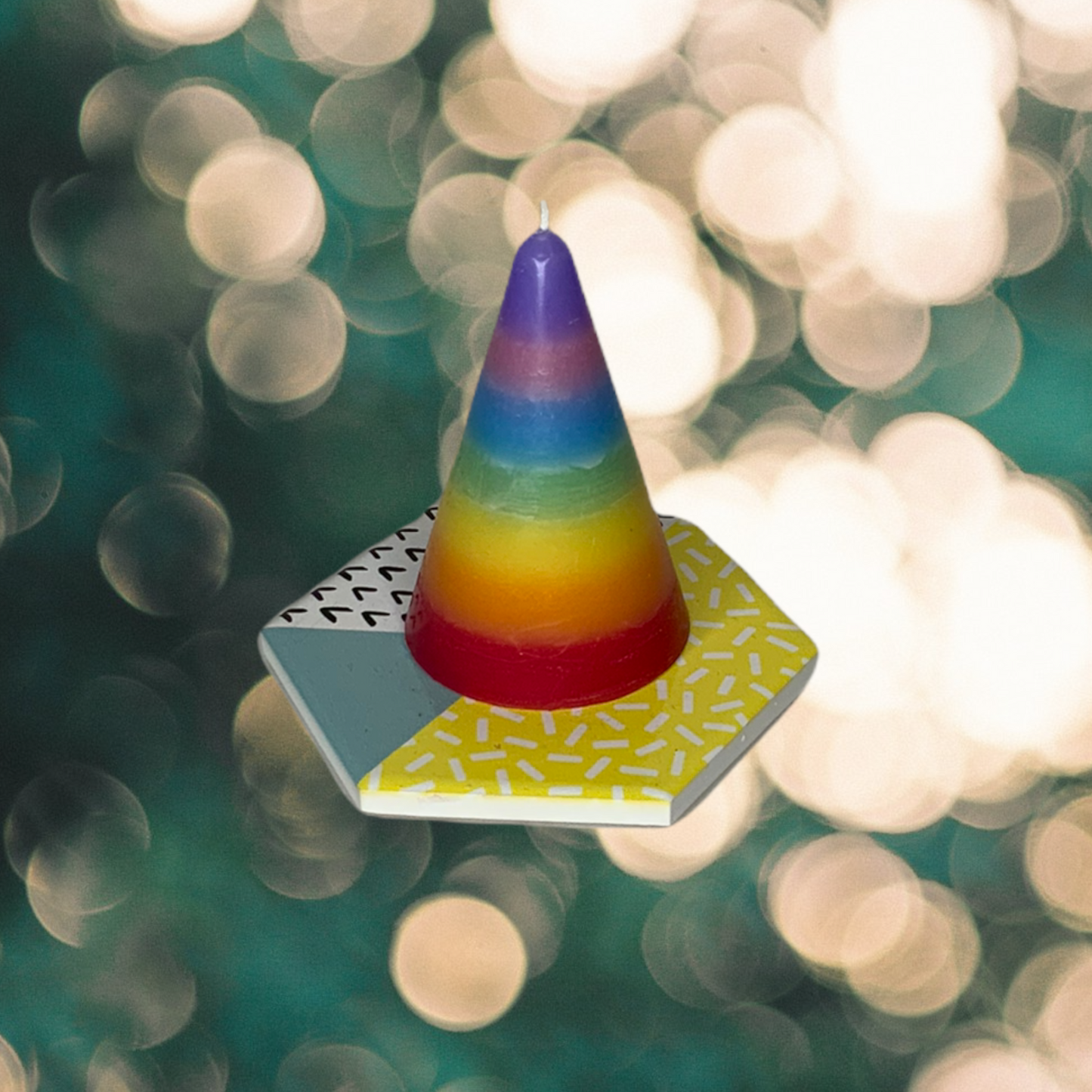 Rainbow Candle Small Round