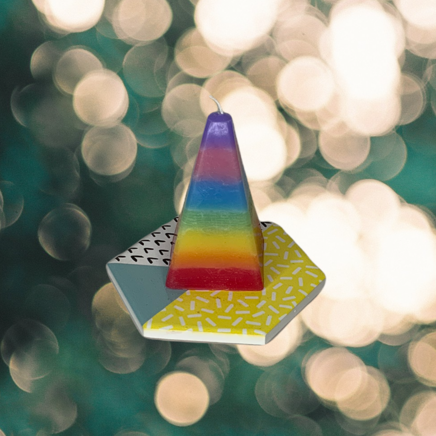 Rainbow Candle Small Pyramid