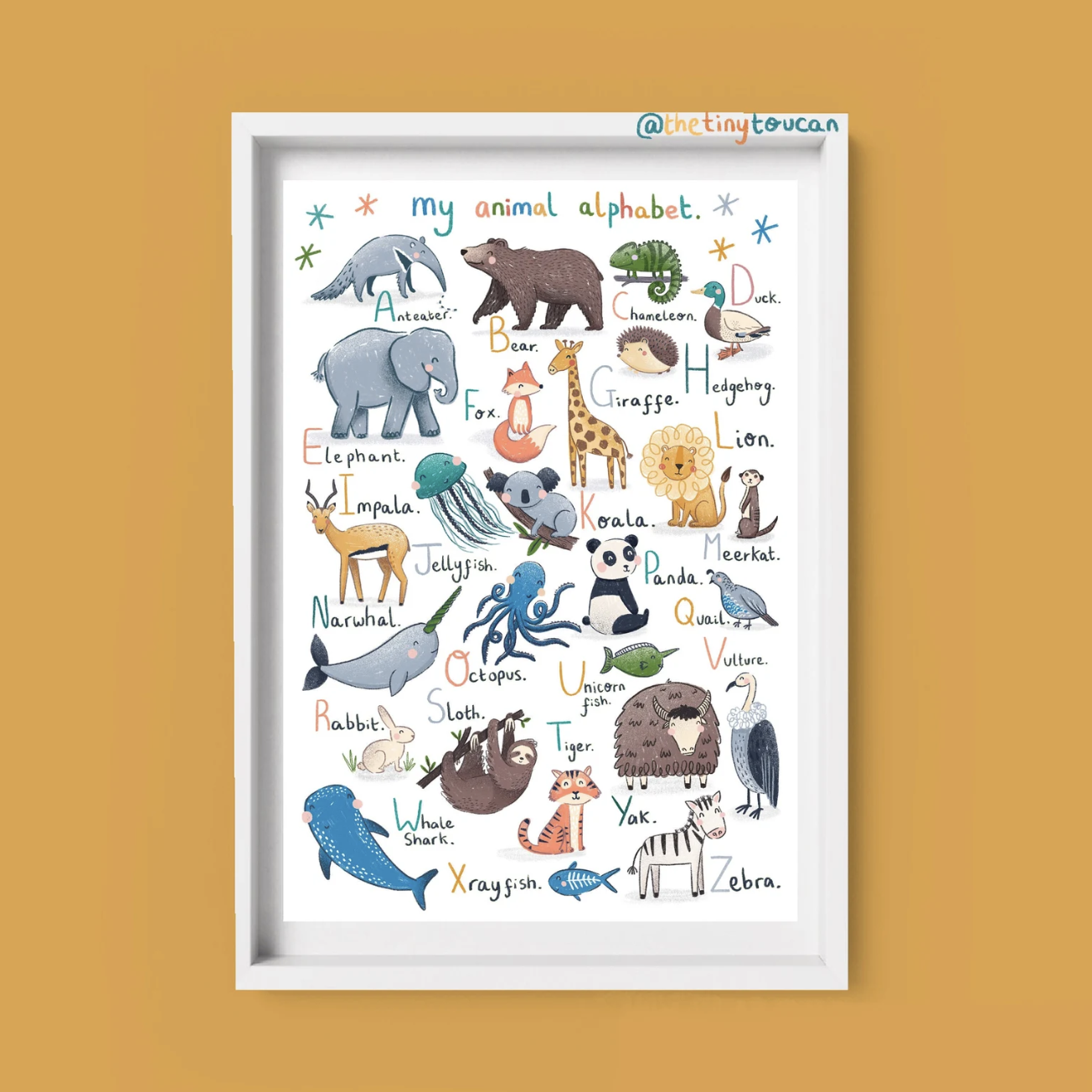 Animal Alphabet A4 Print