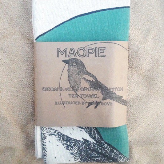 Magpies Circle Tea Towel