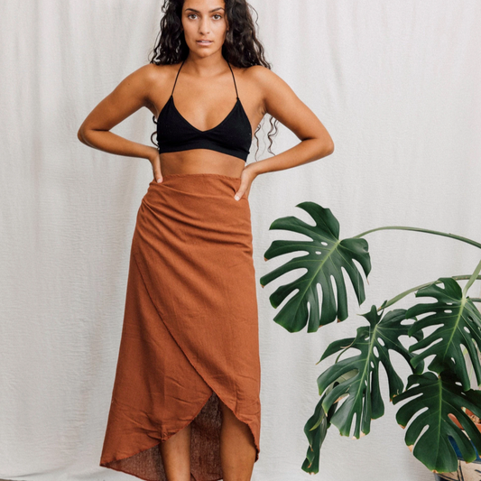 Brown Wrap Skirt