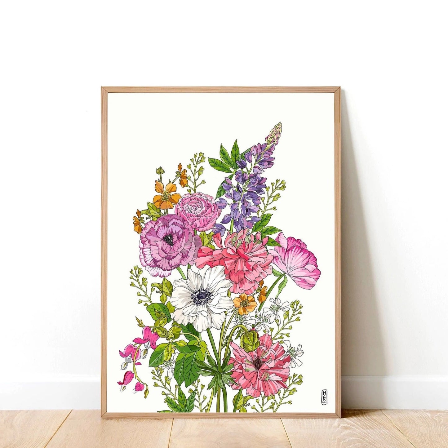 Somerset Flowers Print A4