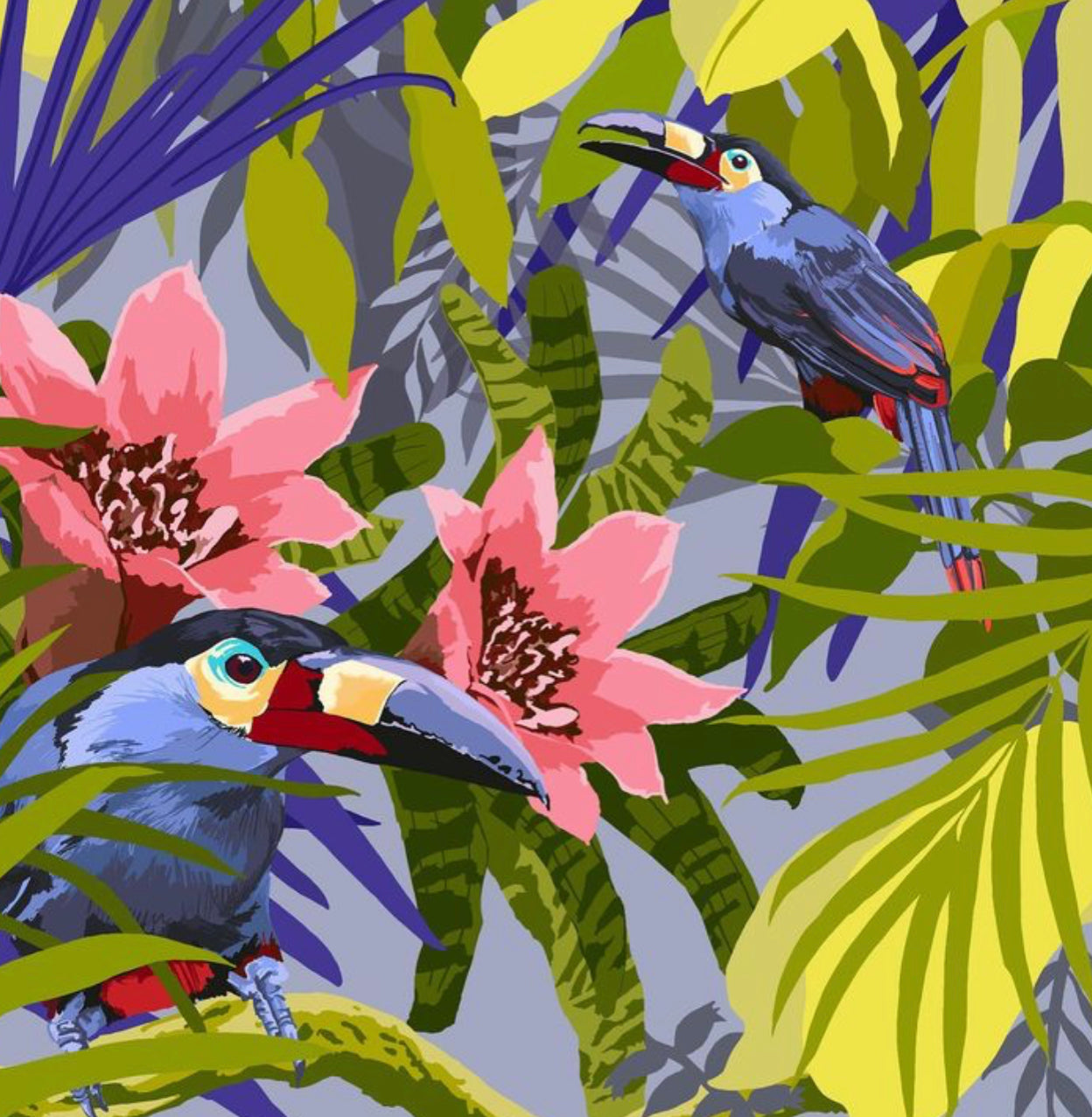 Toucans In The Jungle 20x20 Print