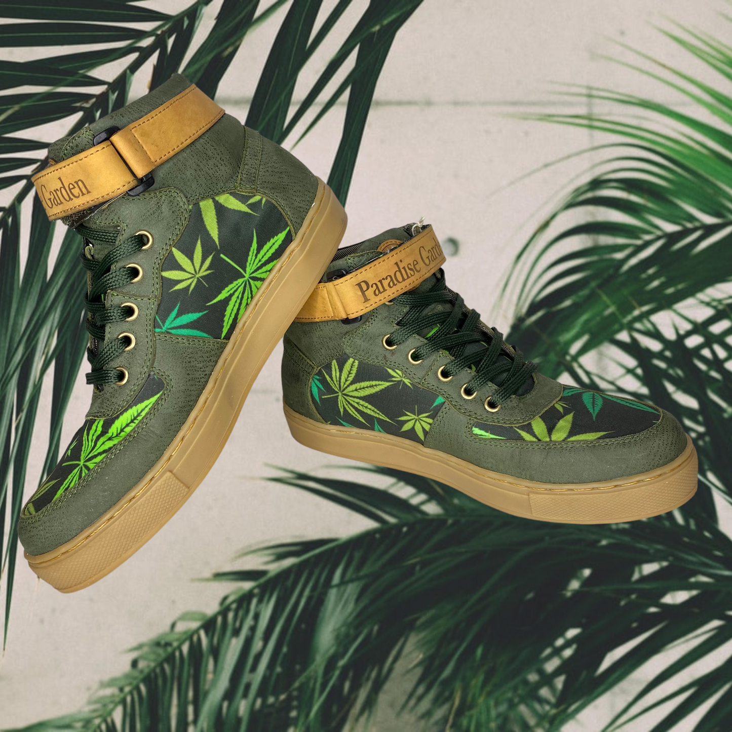 Green High Top Canvas/Leather Trainers