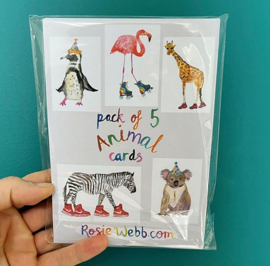 Pack of 5 Animal Cards