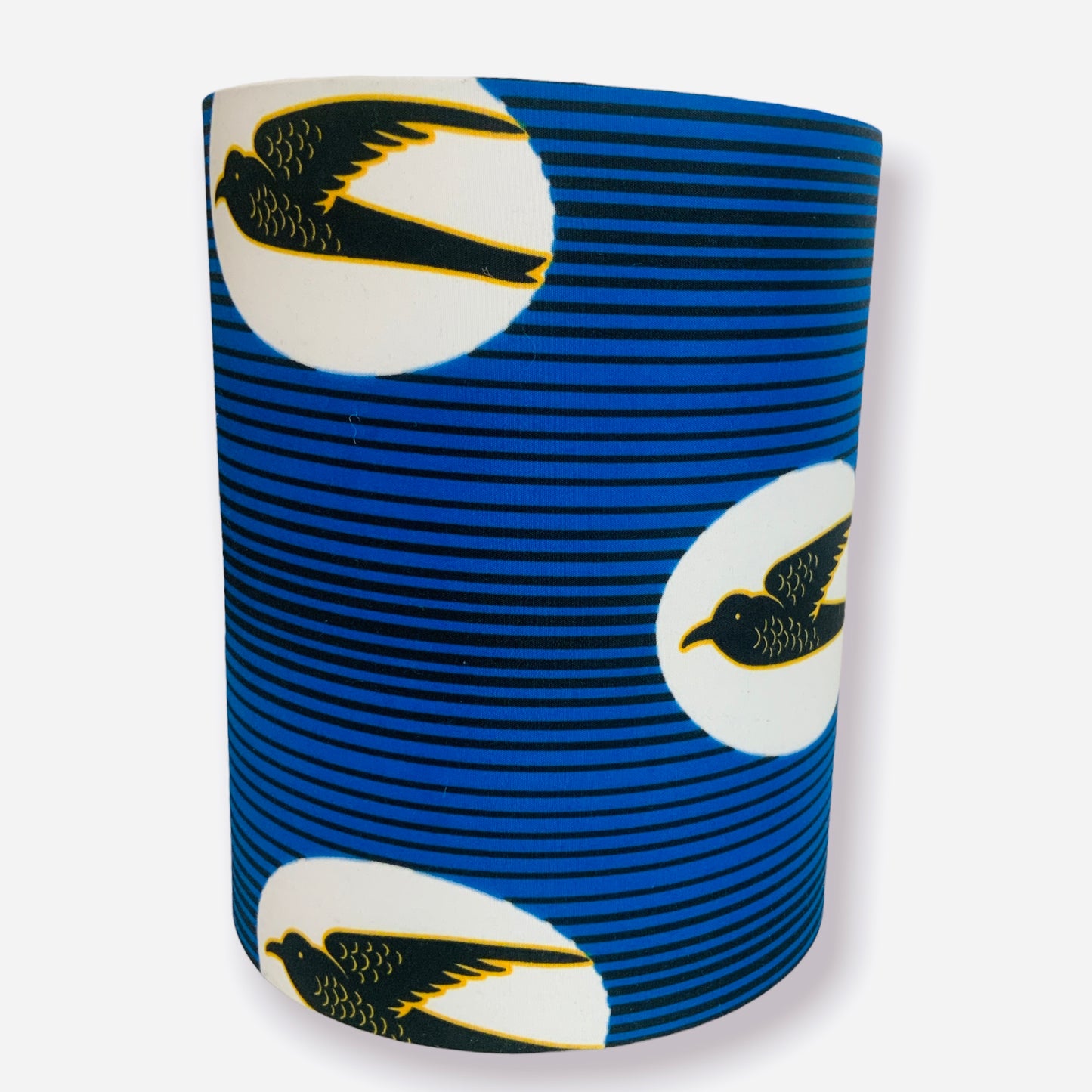 Lampshade tall Blue stripes with bird