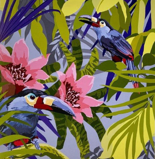 Toucans In The Jungle 30x30 Print