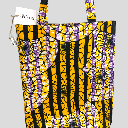 Small Tote Bag Yellow and Purple
