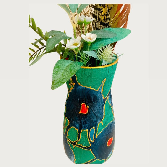 Medium Green Blue Red Vase