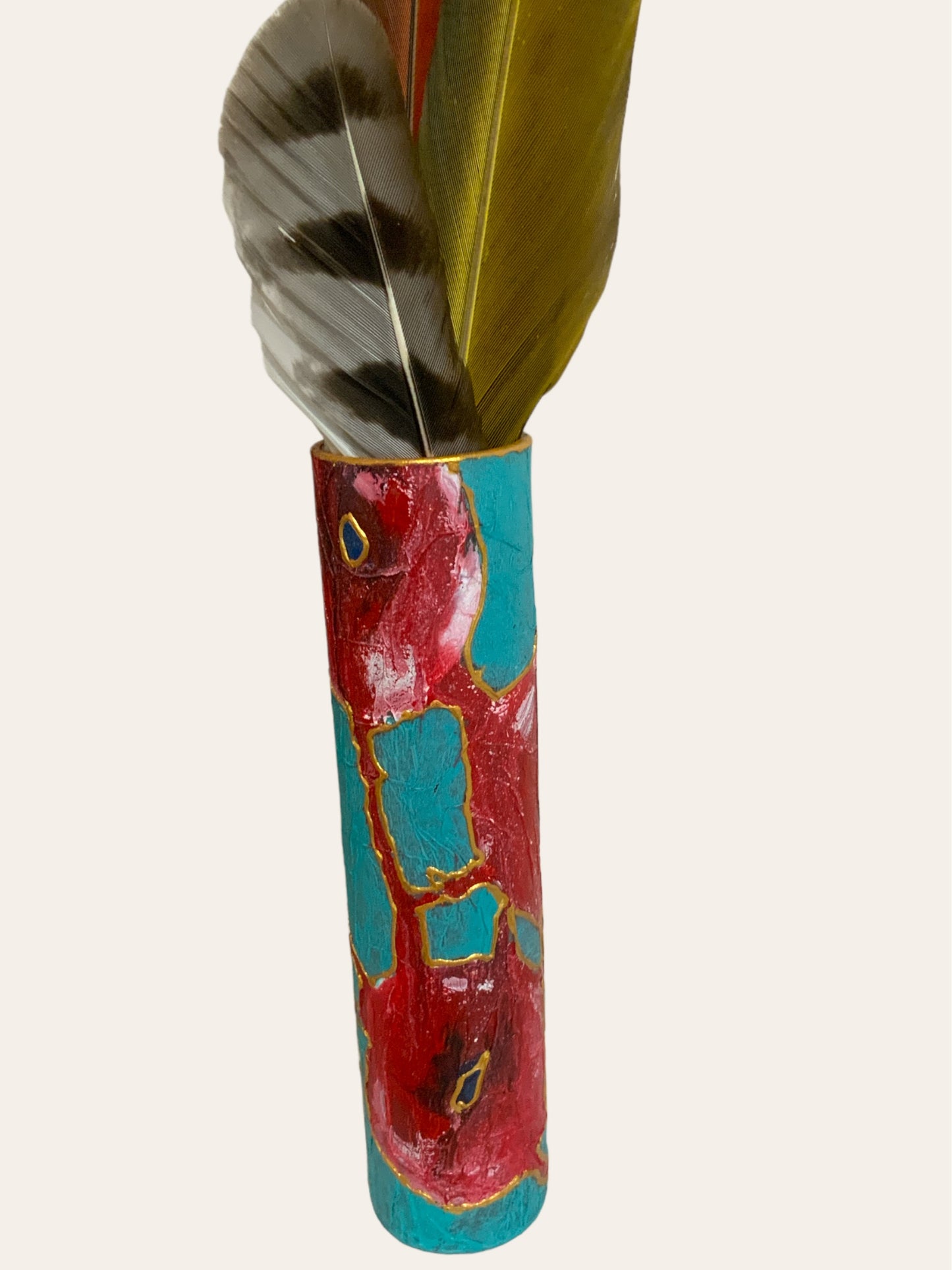 Red and Blue Long Vase