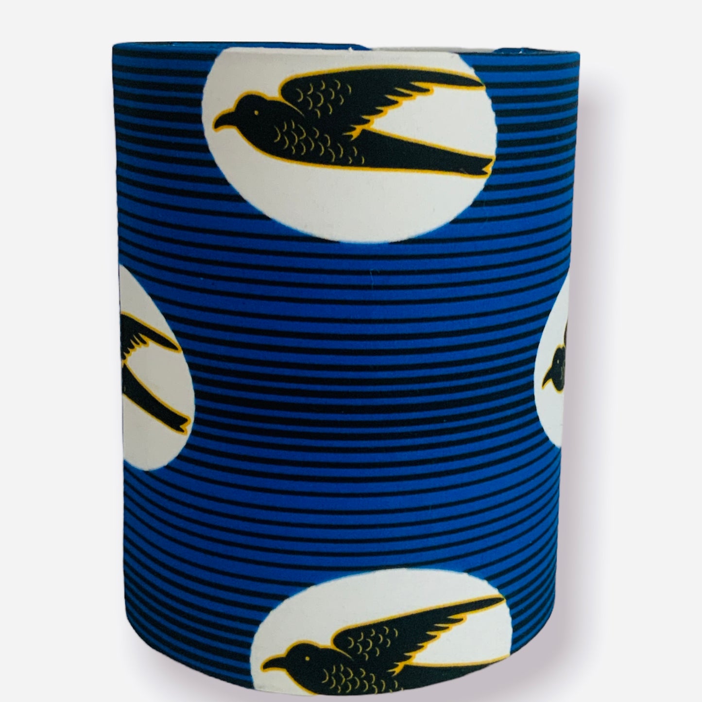 Lampshade tall Blue stripes with bird