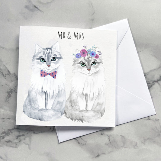 Mr & Mrs Cat Card