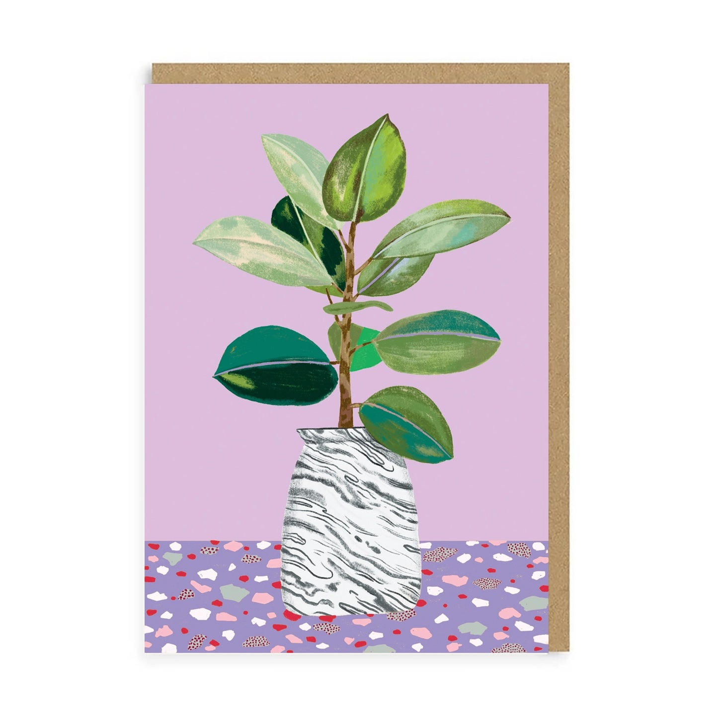 Rubber Plant Lilac Card